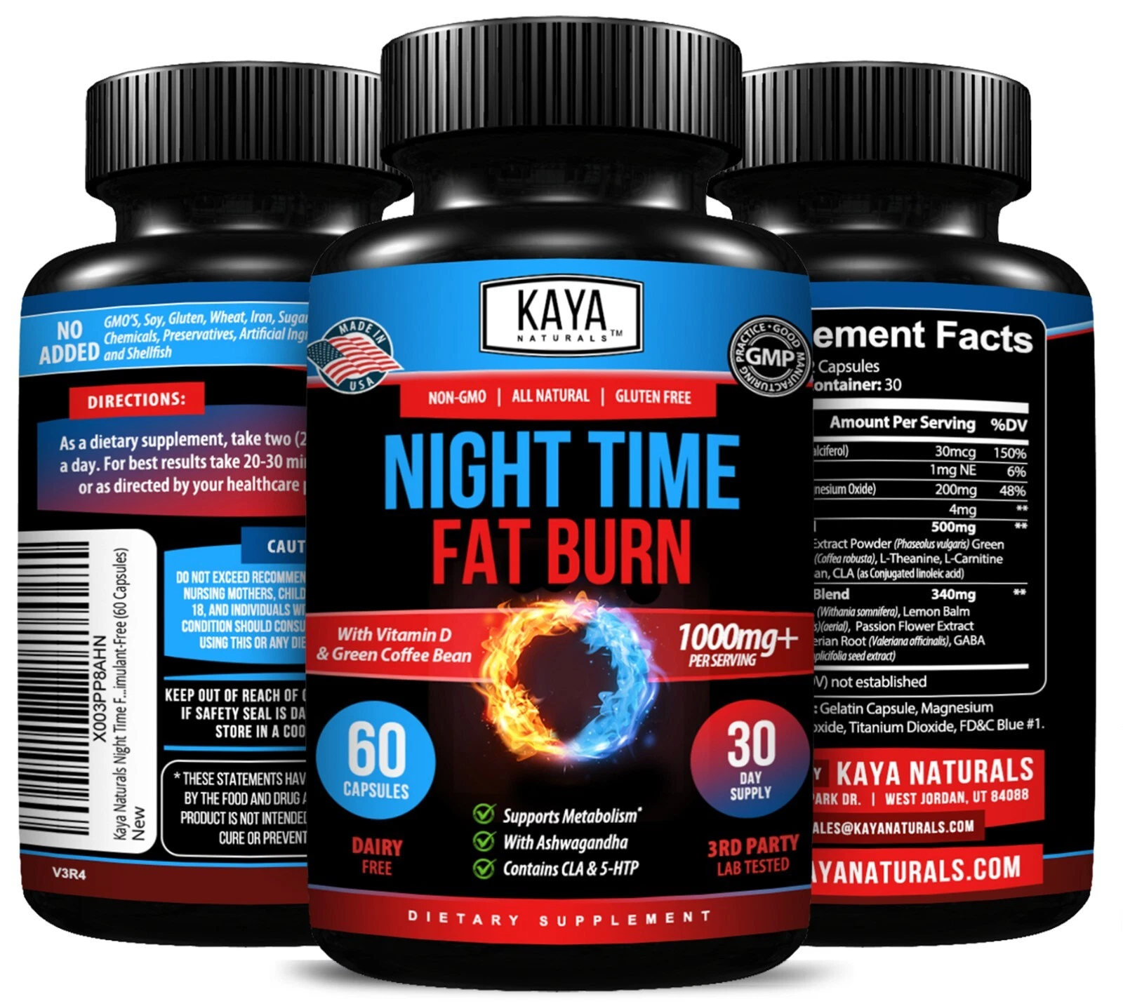 Image of Night Time Fat Burner for Weight Loss & Sleep Support – 60 Capsules