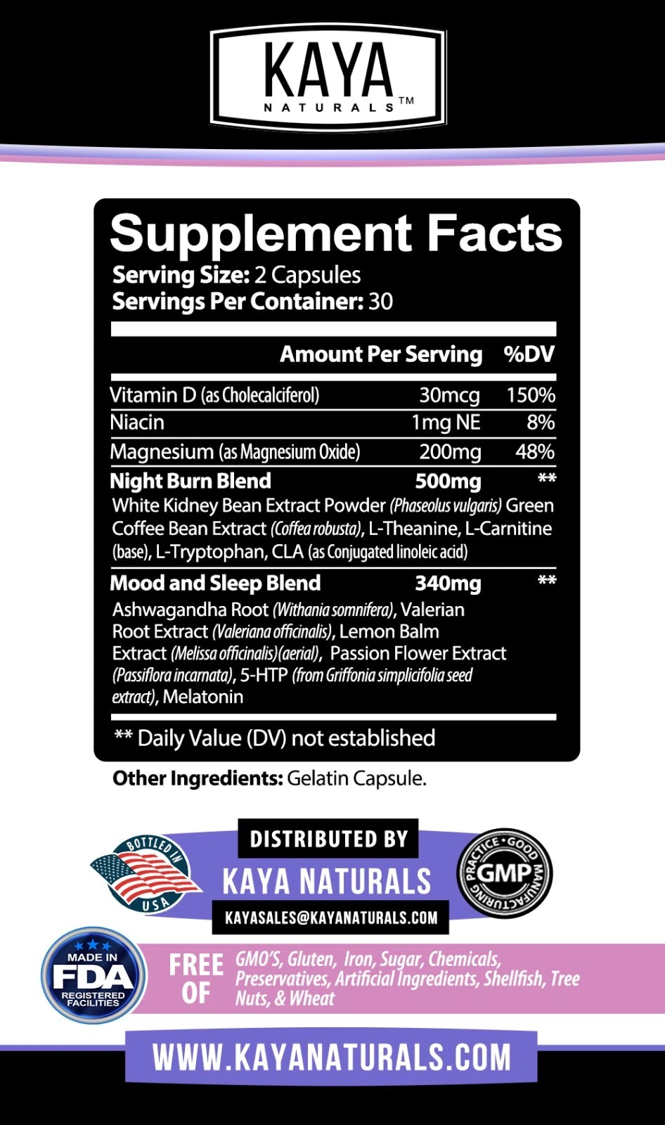 Image of Night Time Fat Burner for Weight Loss & Sleep Support – 60 Capsules