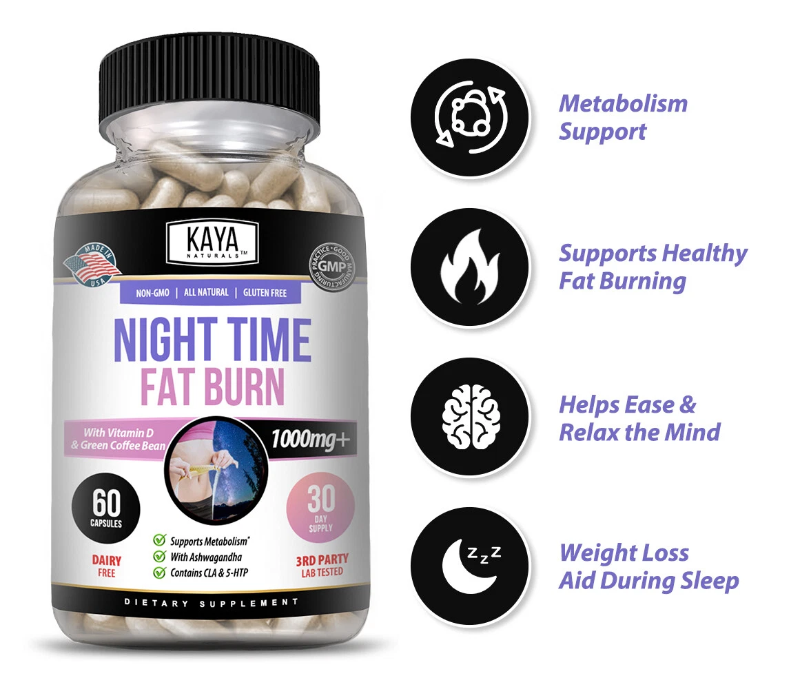 Image of Night Time Fat Burner for Weight Loss & Sleep Support – 60 Capsules