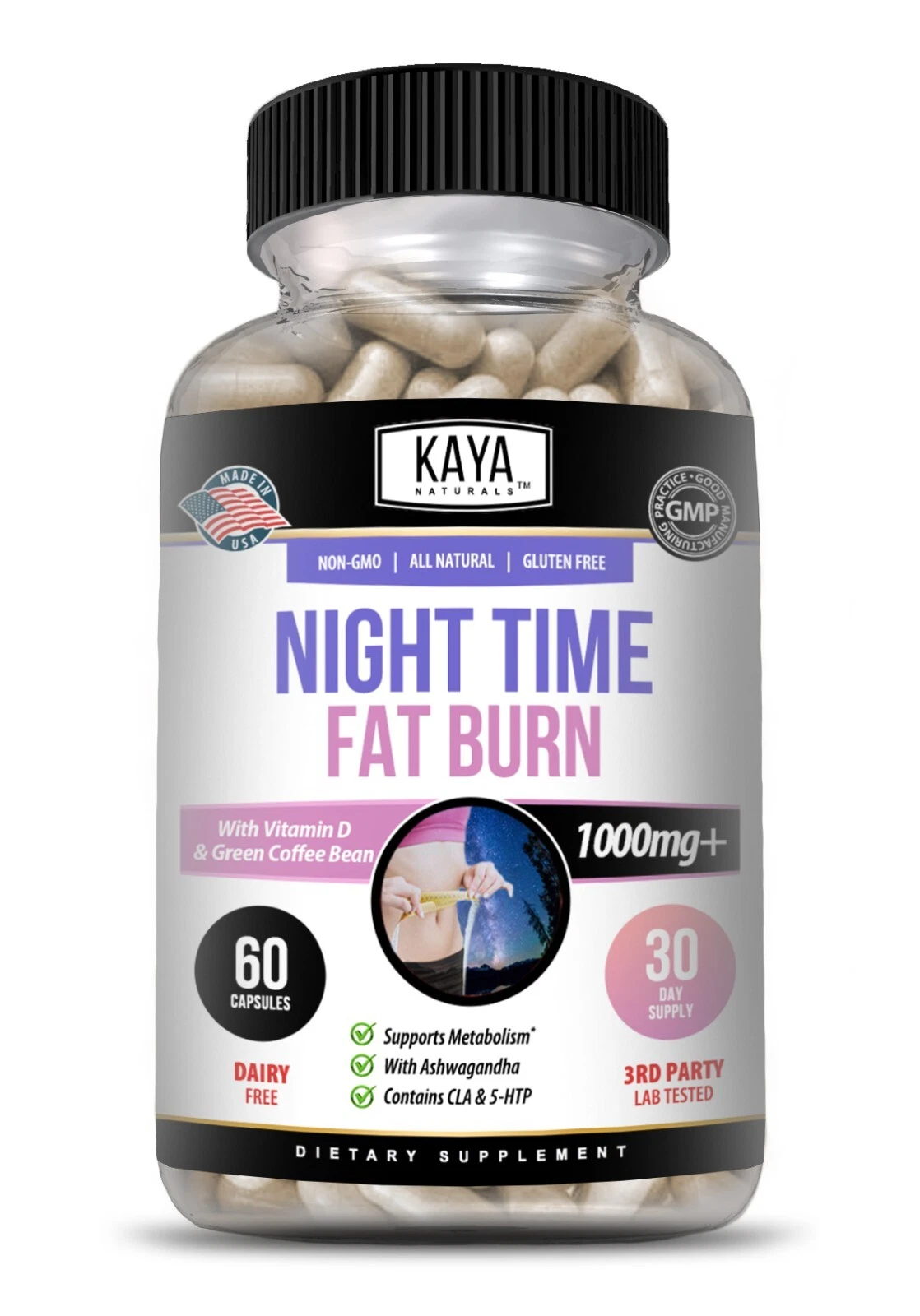 Image of Night Time Fat Burner for Weight Loss & Sleep Support – 60 Capsules