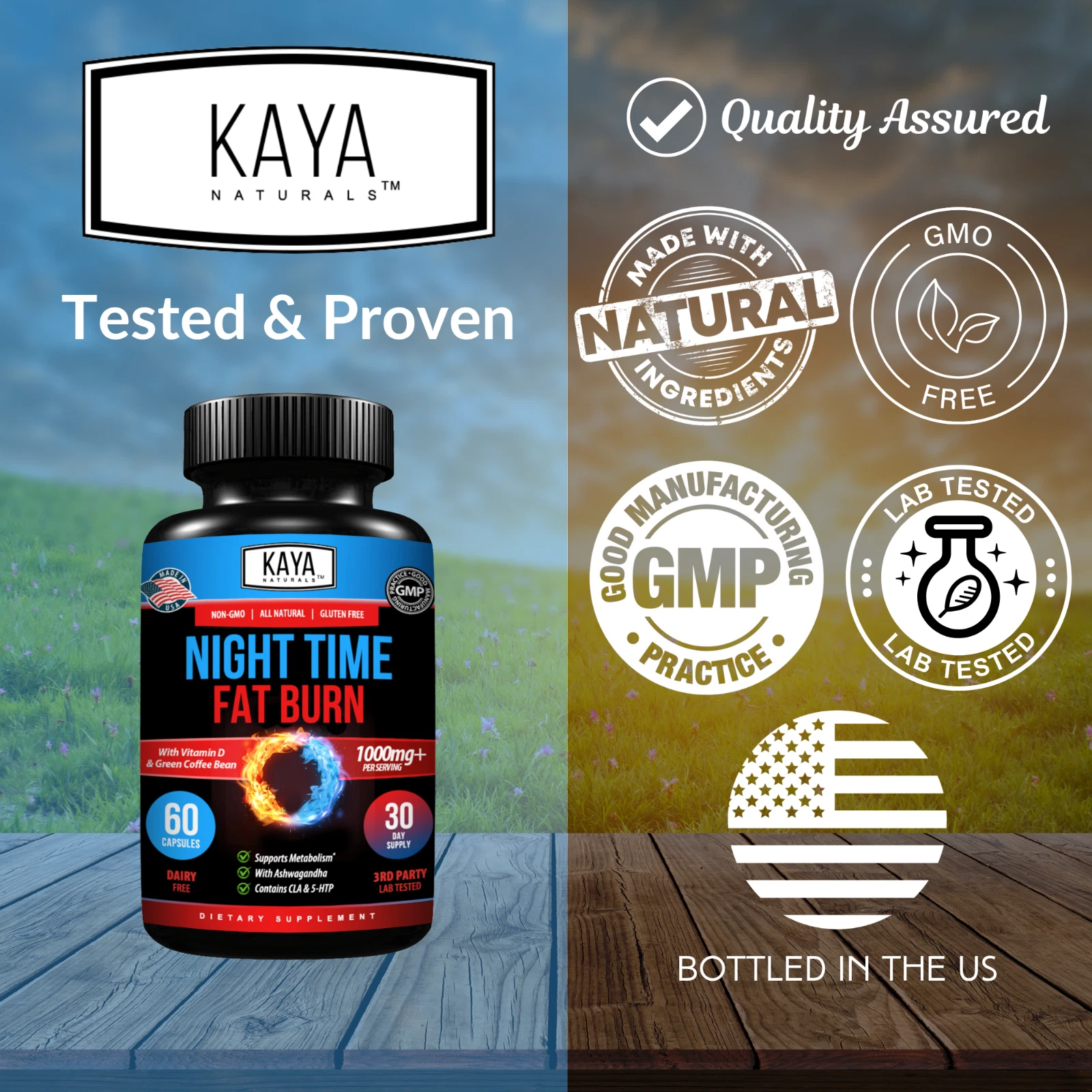 Image of Night Time Fat Burner for Weight Loss & Sleep Support – 60 Capsules
