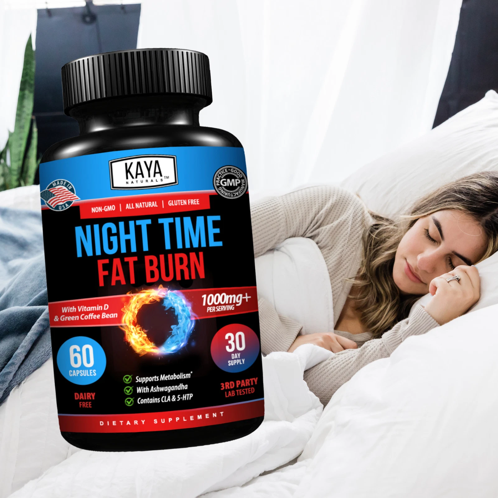 Image of Night Time Fat Burner for Weight Loss & Sleep Support – 60 Capsules
