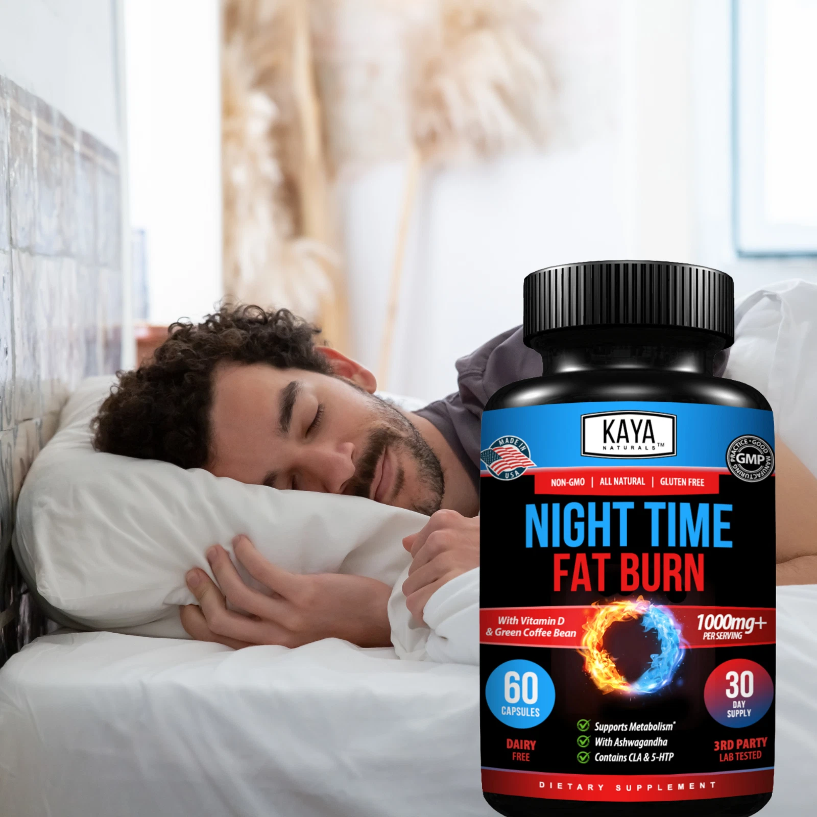 Image of Night Time Fat Burner for Weight Loss & Sleep Support – 60 Capsules