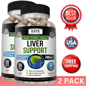 Image of Milk Thistle Liver Support Supplement – 2 Pack, 60 Capsules for Detox & Repair