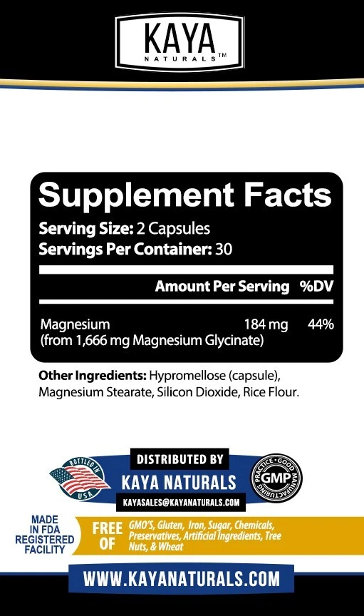 Image of Magnesium Glycinate Supplement for Sleep & Bone Support – 60 Capsules