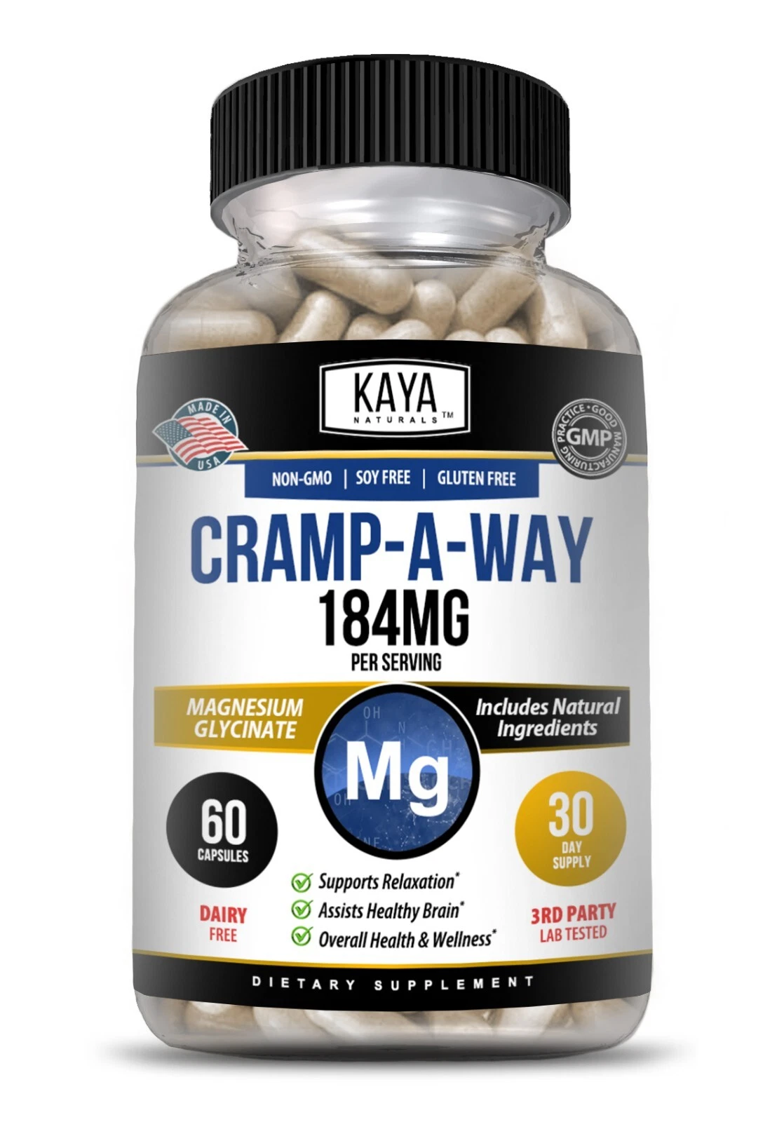 Image of Magnesium Glycinate Supplement for Sleep & Bone Support – 60 Capsules