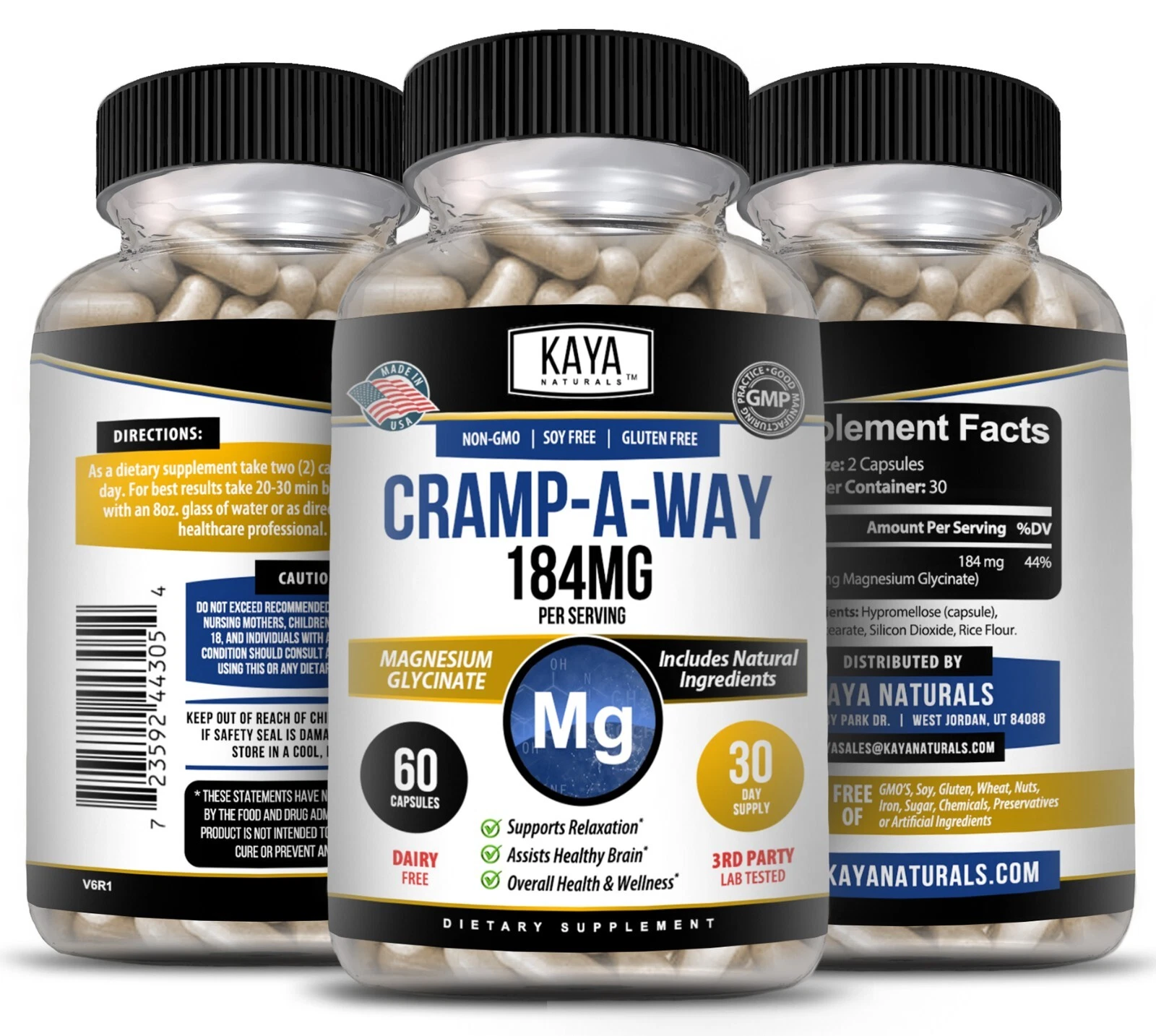 Image of Magnesium Glycinate Supplement for Sleep & Bone Support – 60 Capsules