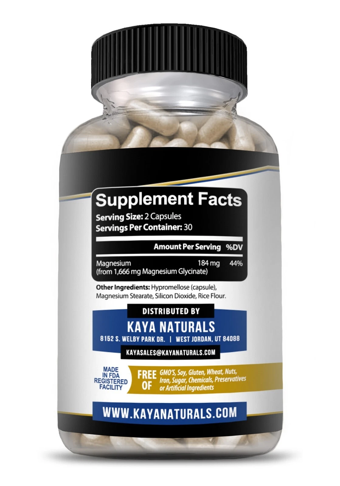 Image of Magnesium Glycinate Supplement for Sleep & Bone Support – 60 Capsules