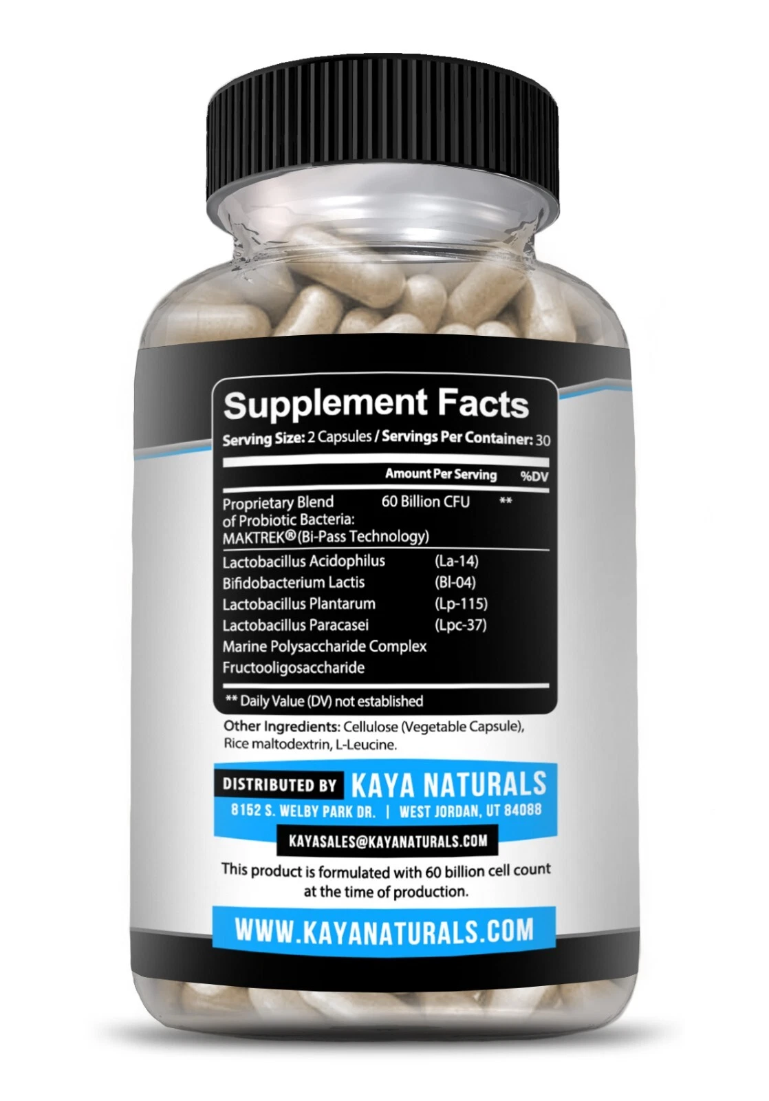Image of Probiotic Supplement 60 Billion CFU with Prebiotics – Digestive & Immune Support, 60 Capsules