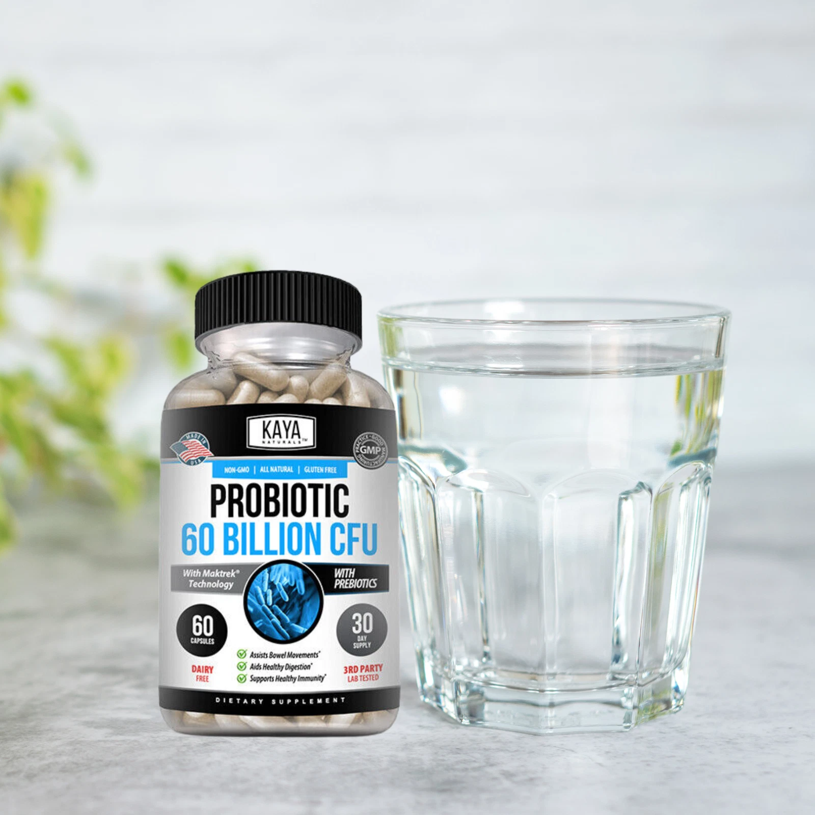 Image of Probiotic Supplement 60 Billion CFU with Prebiotics – Digestive & Immune Support, 60 Capsules
