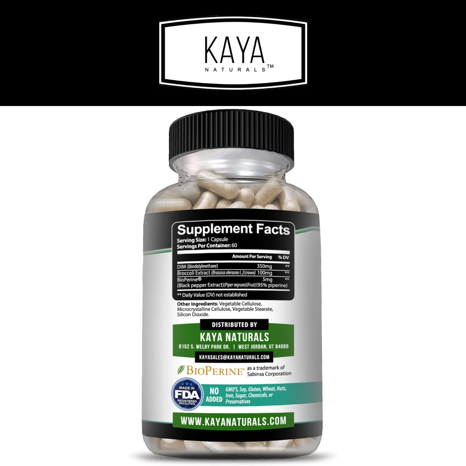 Image of DIM Ultra Supplement for Hormone & Health Support – 60 Capsules with Bioperine