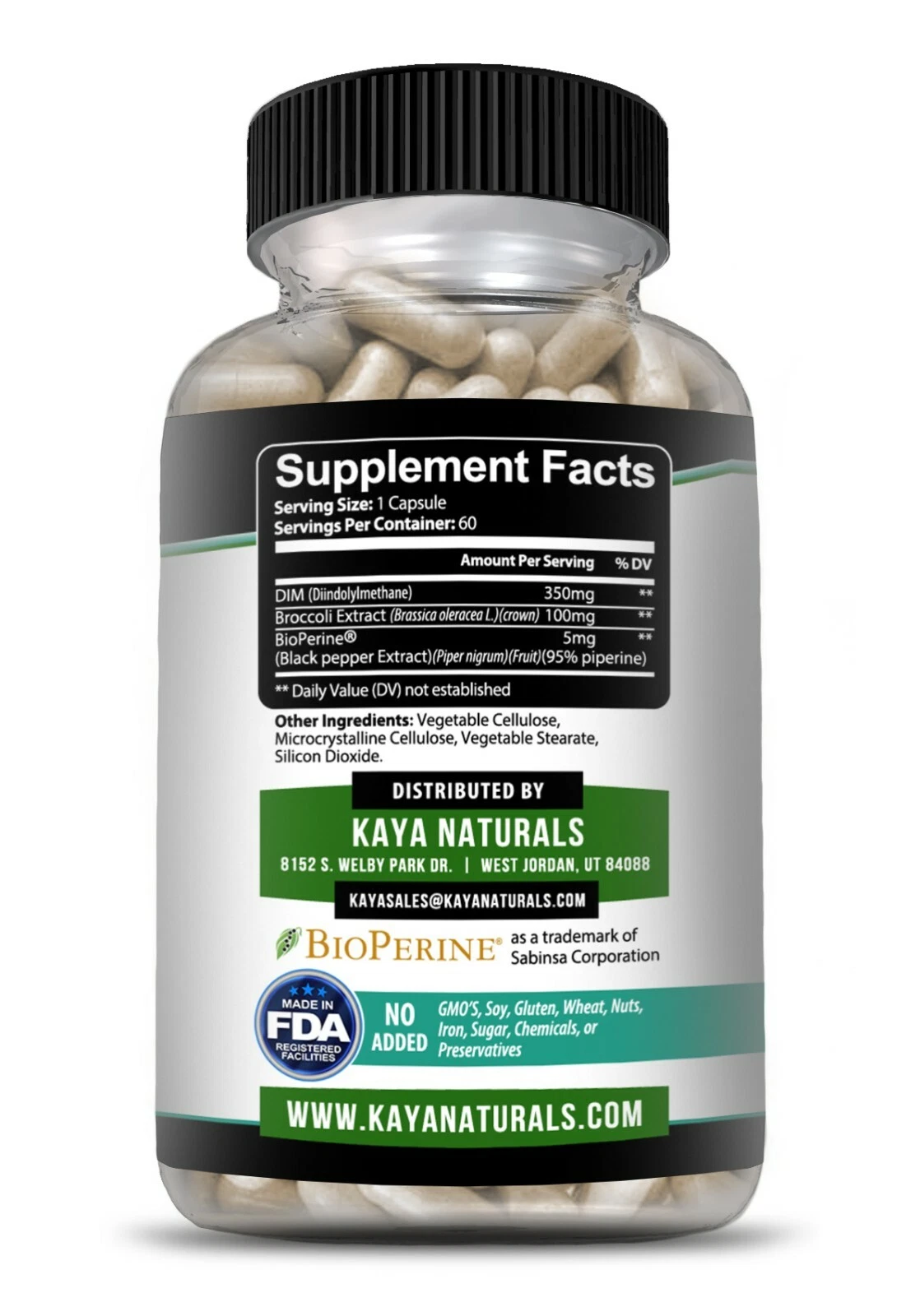 Image of DIM Ultra Supplement for Hormone & Health Support – 60 Capsules with Bioperine