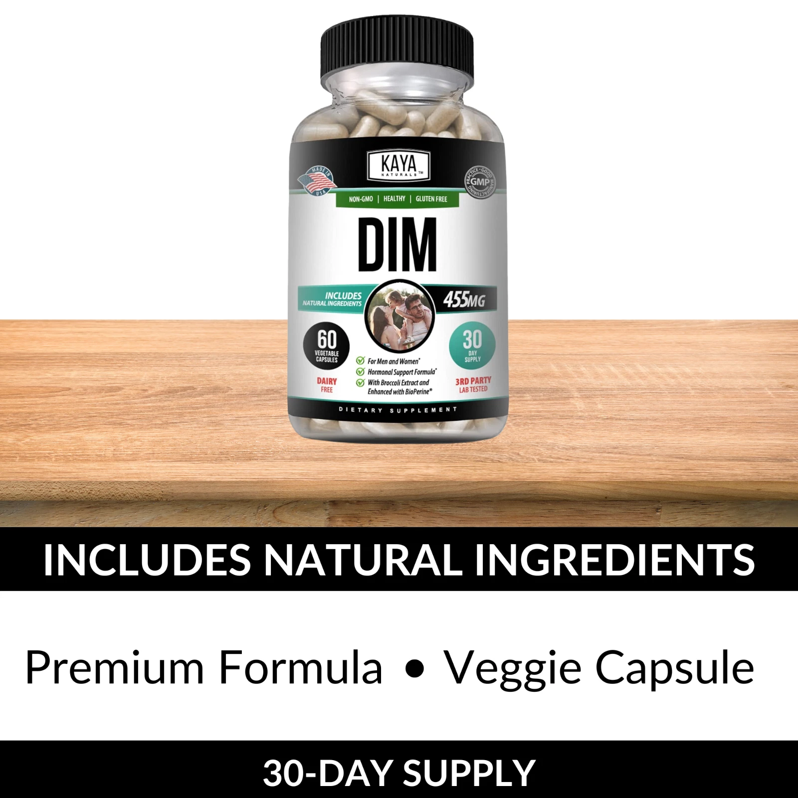 Image of DIM Ultra Supplement for Hormone & Health Support – 60 Capsules with Bioperine
