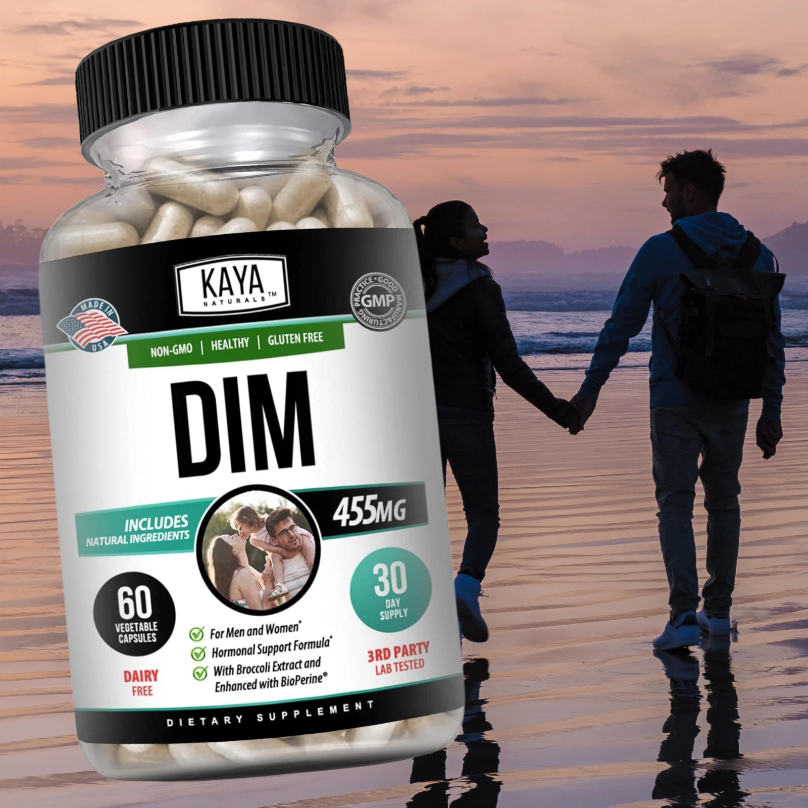 Image of DIM Ultra Supplement for Hormone & Health Support – 60 Capsules with Bioperine