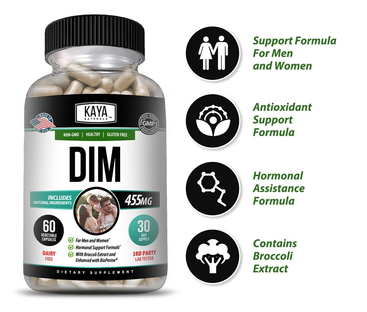 Image of DIM Ultra Supplement for Hormone & Health Support – 60 Capsules with Bioperine