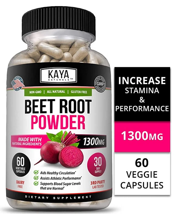 Image of Beetroot Powder Supplement for Antioxidant & Digestive Support – 2 Pack, 1300mg