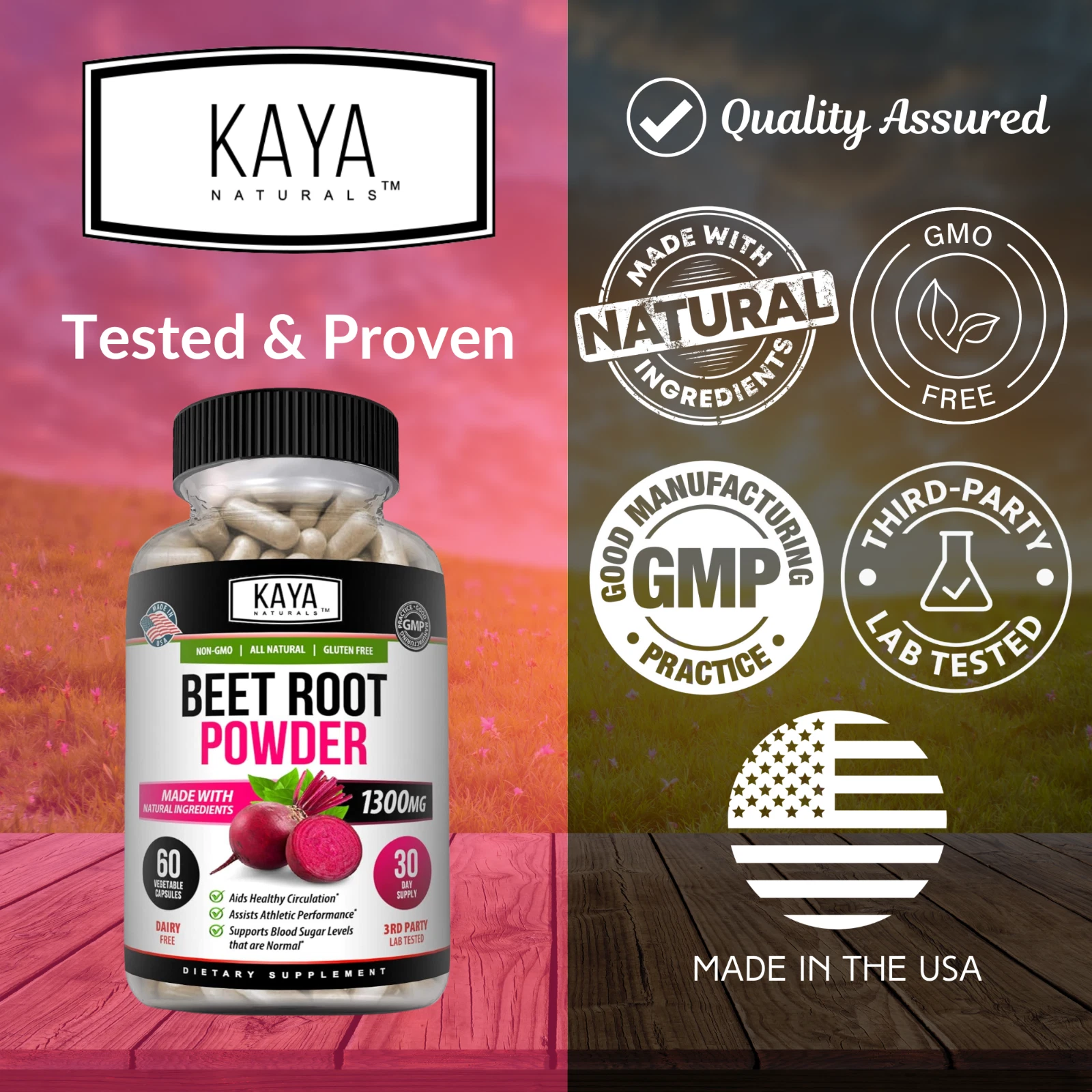 Image of Beetroot Powder Supplement for Antioxidant & Digestive Support – 2 Pack, 1300mg