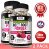 Image of Beetroot Powder Supplement for Antioxidant & Digestive Support – 2 Pack, 1300mg