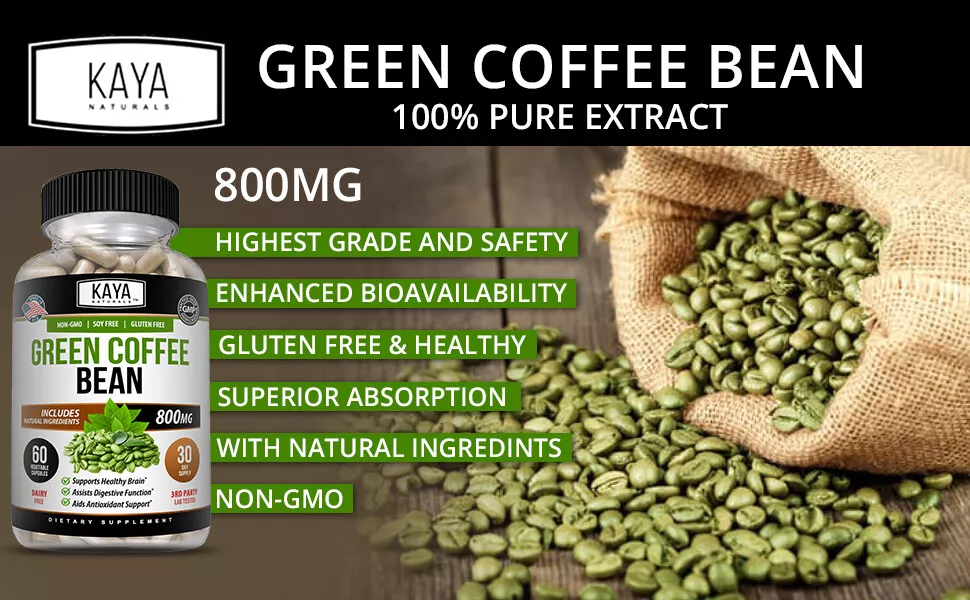 Image of Green Coffee Bean Supplement for Weight Management Support – 60 Capsules