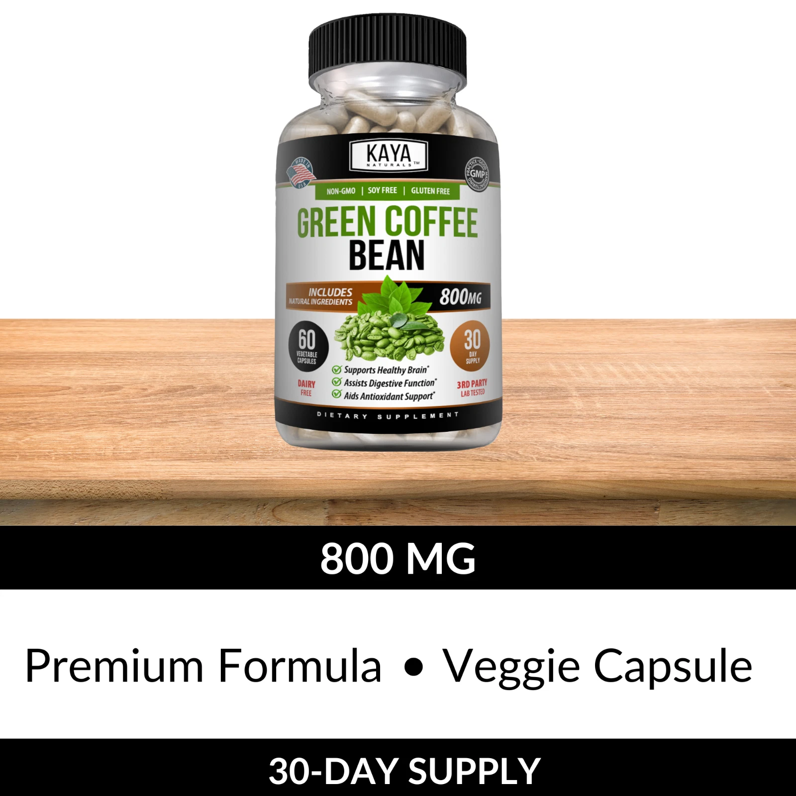 Image of Green Coffee Bean Supplement for Weight Management Support – 60 Capsules