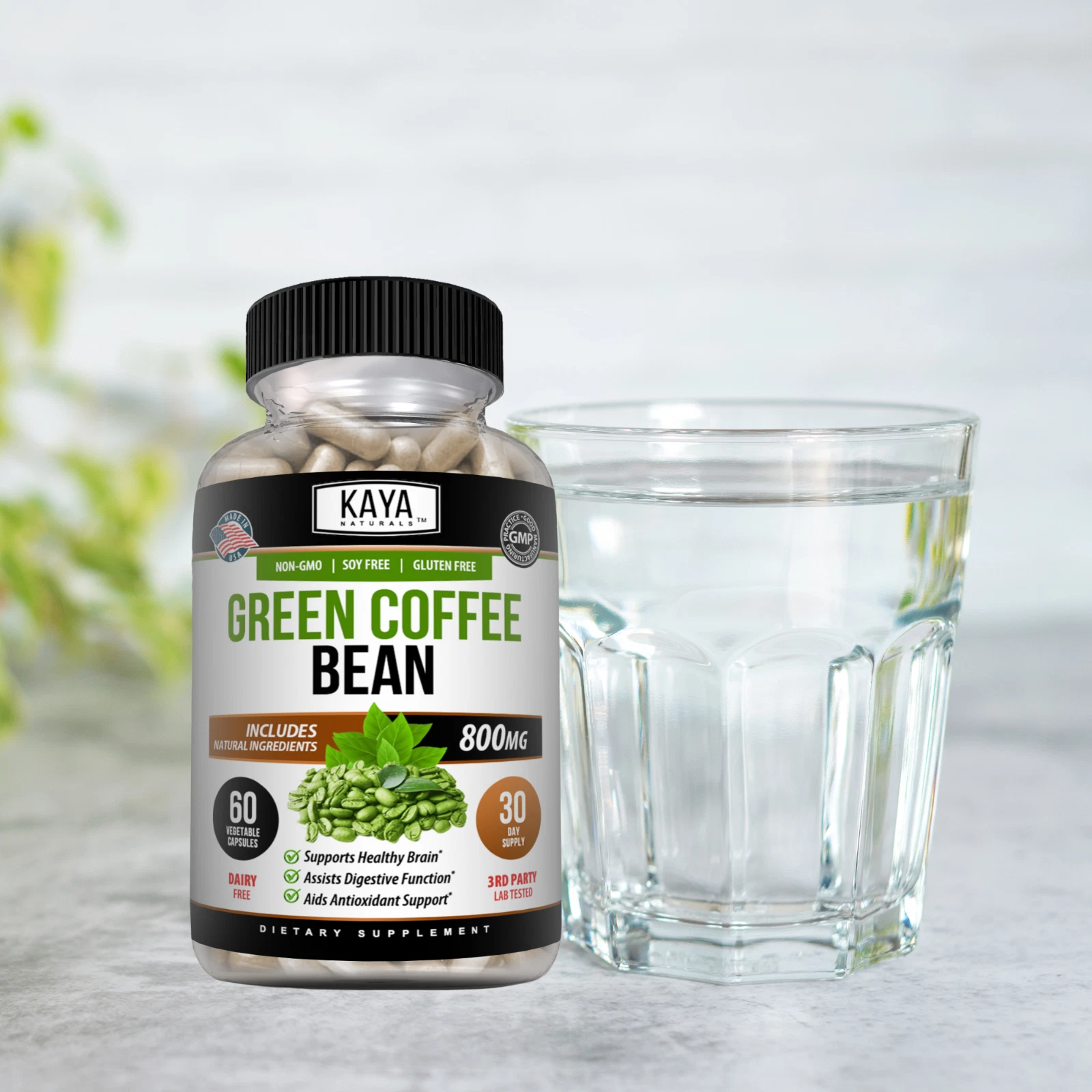 Image of Green Coffee Bean Supplement for Weight Management Support – 60 Capsules