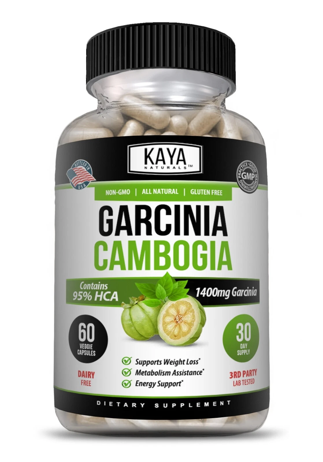 Image of Garcinia Cambogia Supplement for Weight Loss Support – 3 Pack, 60 Capsules