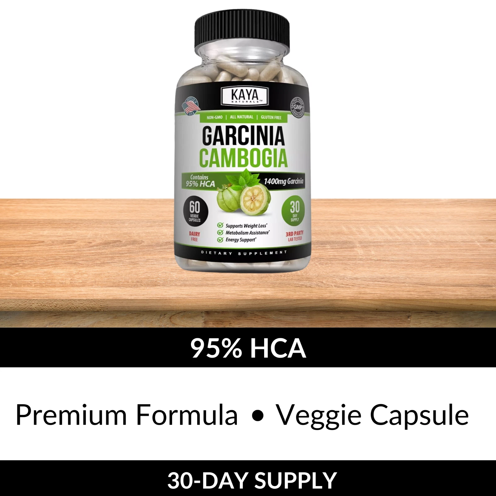 Image of Garcinia Cambogia Supplement for Weight Loss Support – 3 Pack, 60 Capsules