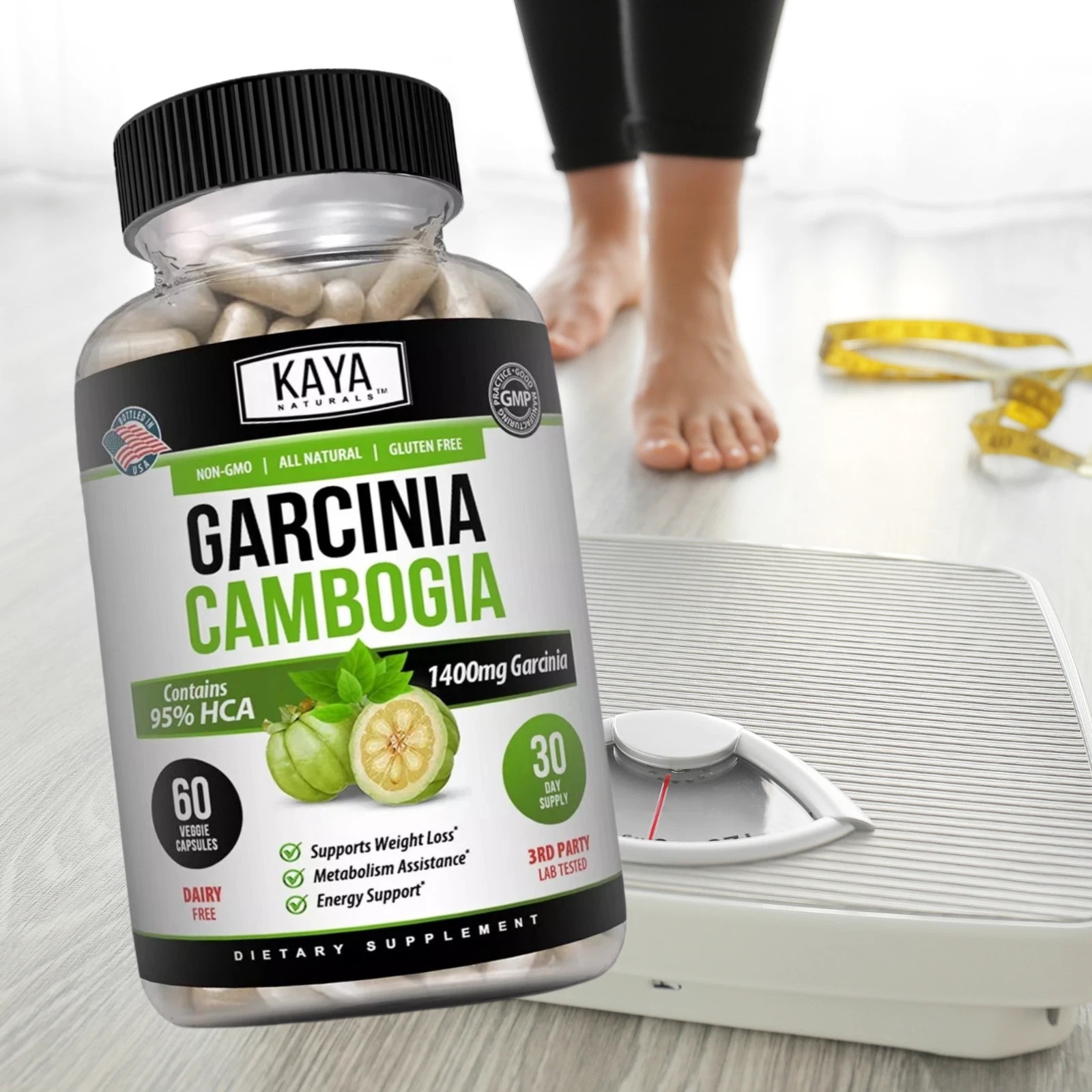 Image of Garcinia Cambogia Supplement for Weight Loss Support – 3 Pack, 60 Capsules