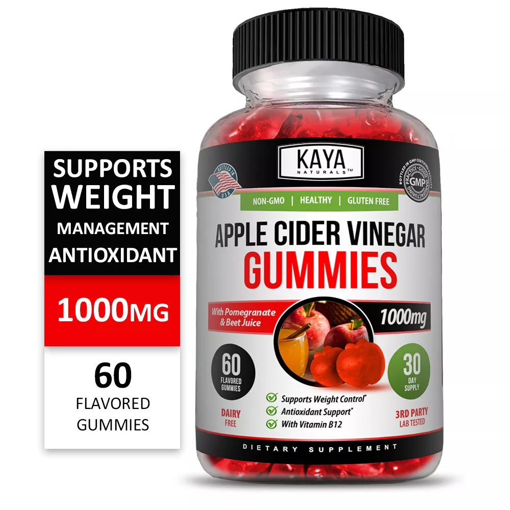 Image of Apple Cider Vinegar Gummies for Weight Loss & Detox Support – 60ct, 1000mg