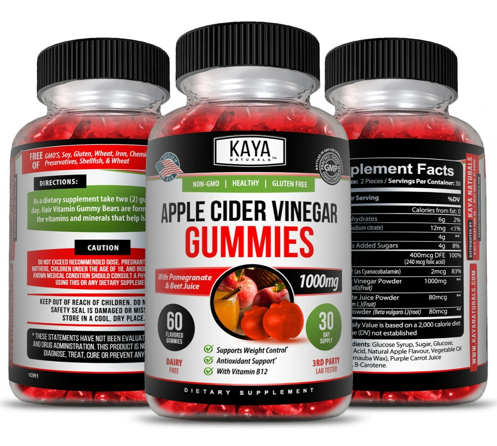 Image of Apple Cider Vinegar Gummies for Weight Loss & Detox Support – 2 Pack, 60ct, 1000mg