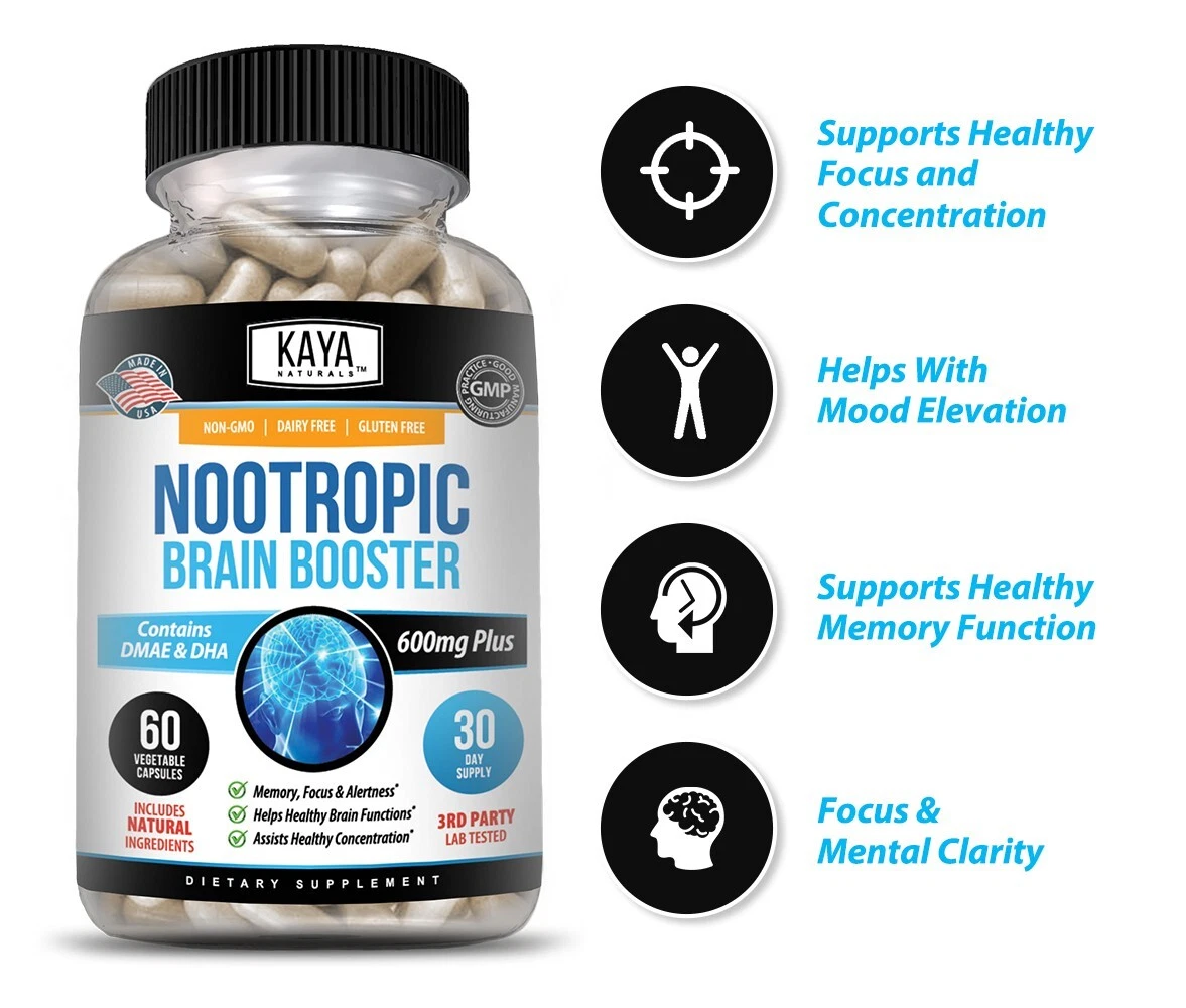 Image of Nootropic Brain Booster Supplement for Brain & Memory Support – 60 Capsules
