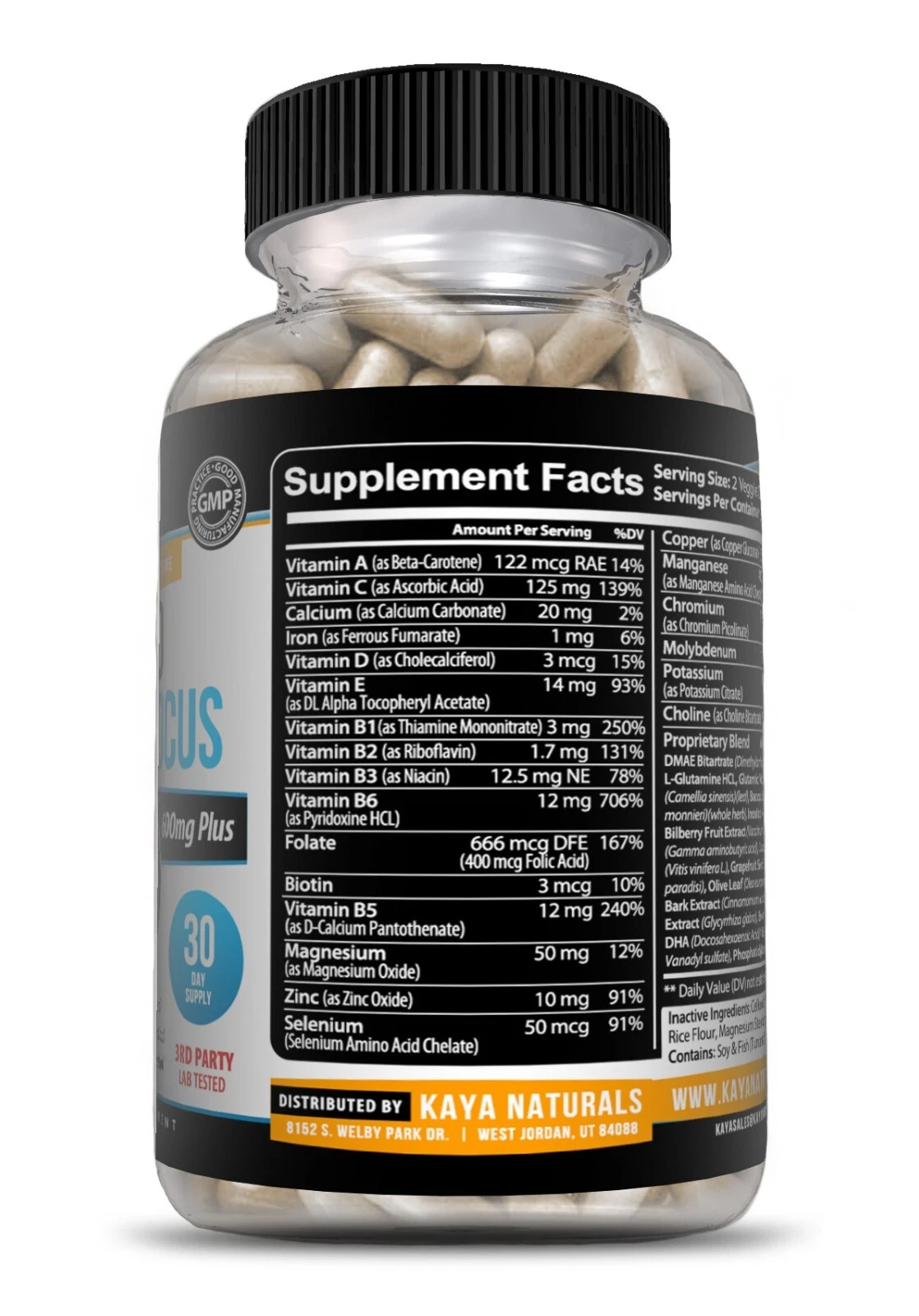 Image of Nootropic Brain Booster Supplement for Brain & Memory Support – 60 Capsules