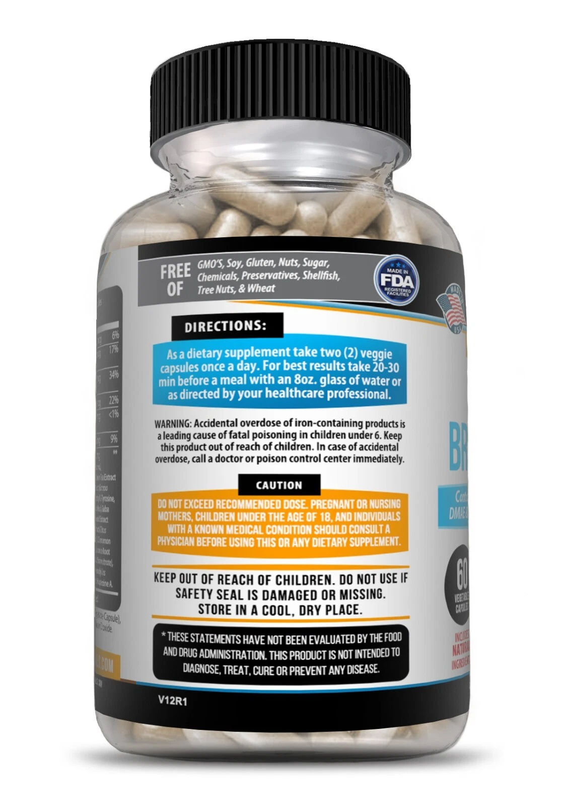 Image of Nootropic Brain Booster Supplement for Brain & Memory Support – 60 Capsules