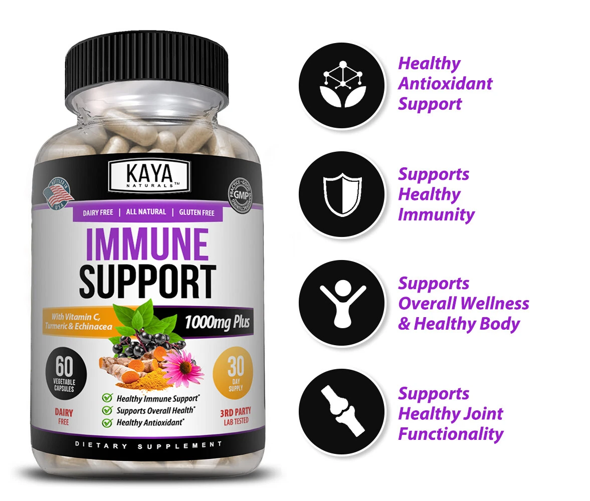 Image of Elderberry Immune Support Supplement – Vitamin C, Zinc, Probiotics & Echinacea