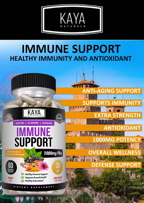 Image of Elderberry Immune Support Supplement – Vitamin C, Zinc, Probiotics & Echinacea
