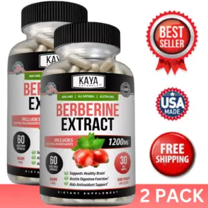 Image of Berberine HCL Supplement for Cholesterol & Glucose Support – 2 Pack, 60 Capsules