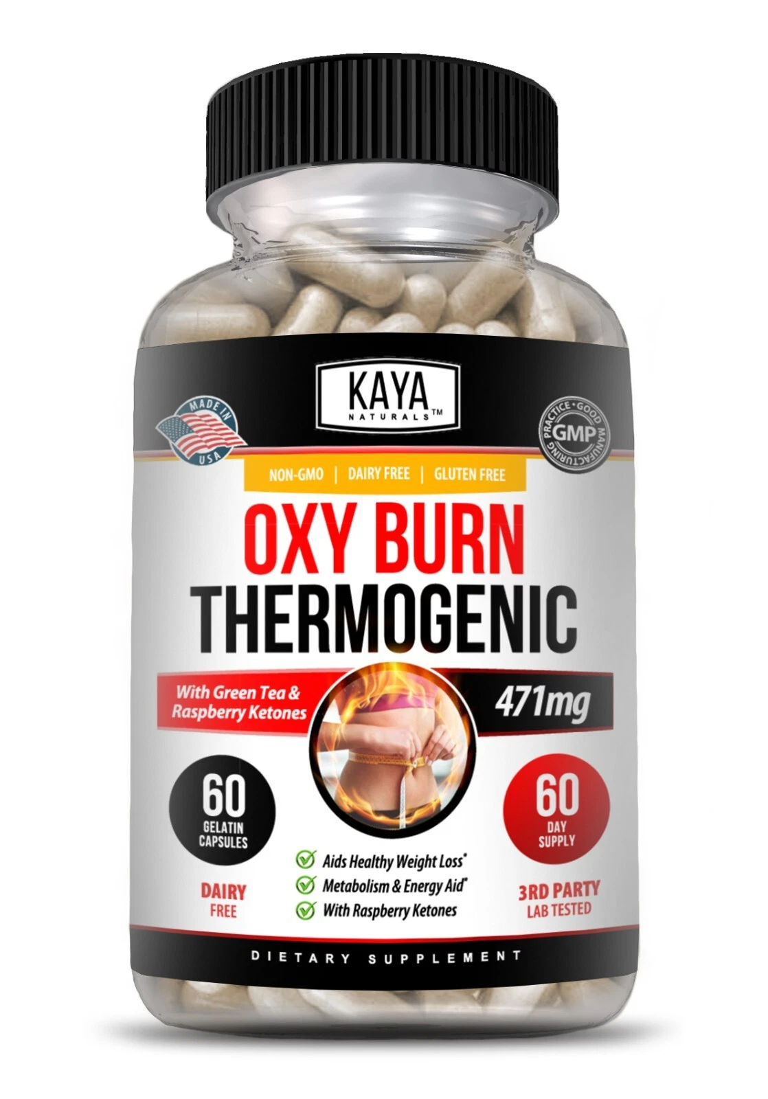 Image of Thermogenic Fat Burner for Weight Loss & Appetite Control – OXY Burn 471mg