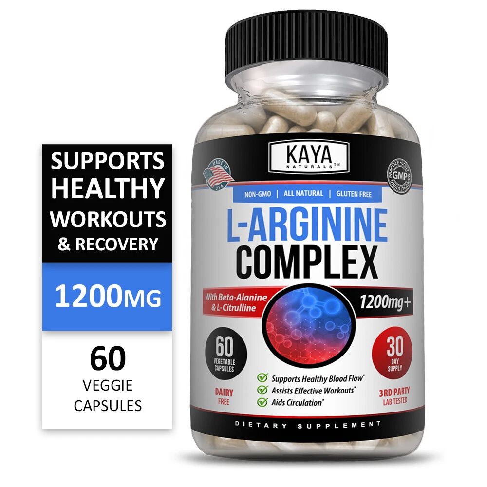 Image of L-Arginine Supplement for Nitric Oxide & Libido Support – Testosterone Booster, 60 Capsules
