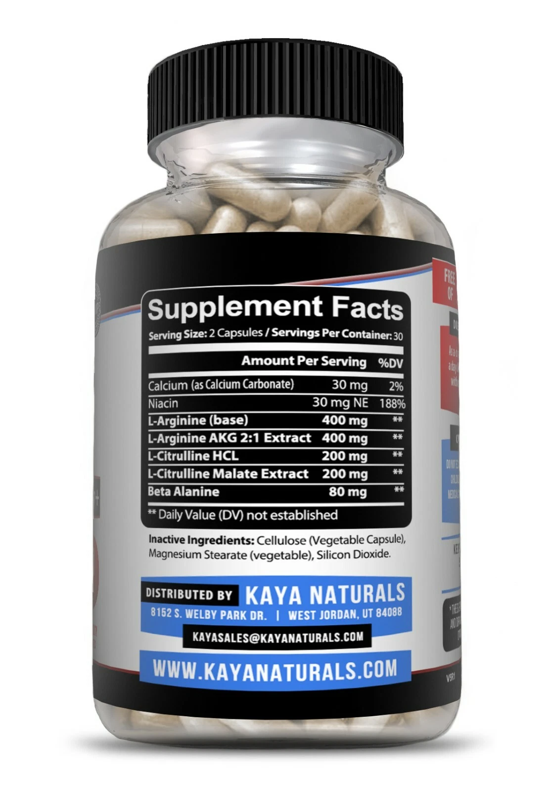 Image of L-Arginine Supplement for Nitric Oxide & Libido Support – Testosterone Booster, 60 Capsules