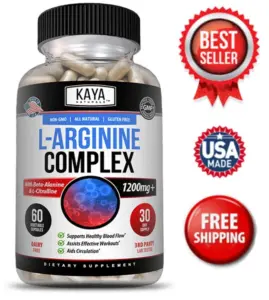 Image of L-Arginine Supplement for Nitric Oxide & Libido Support – Testosterone Booster, 60 Capsules