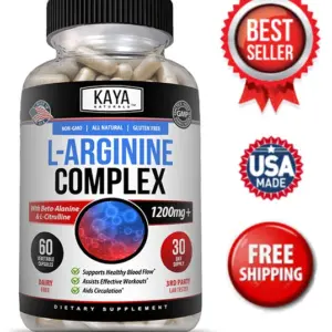Image of L-Arginine Supplement for Nitric Oxide & Libido Support – Testosterone Booster, 60 Capsules