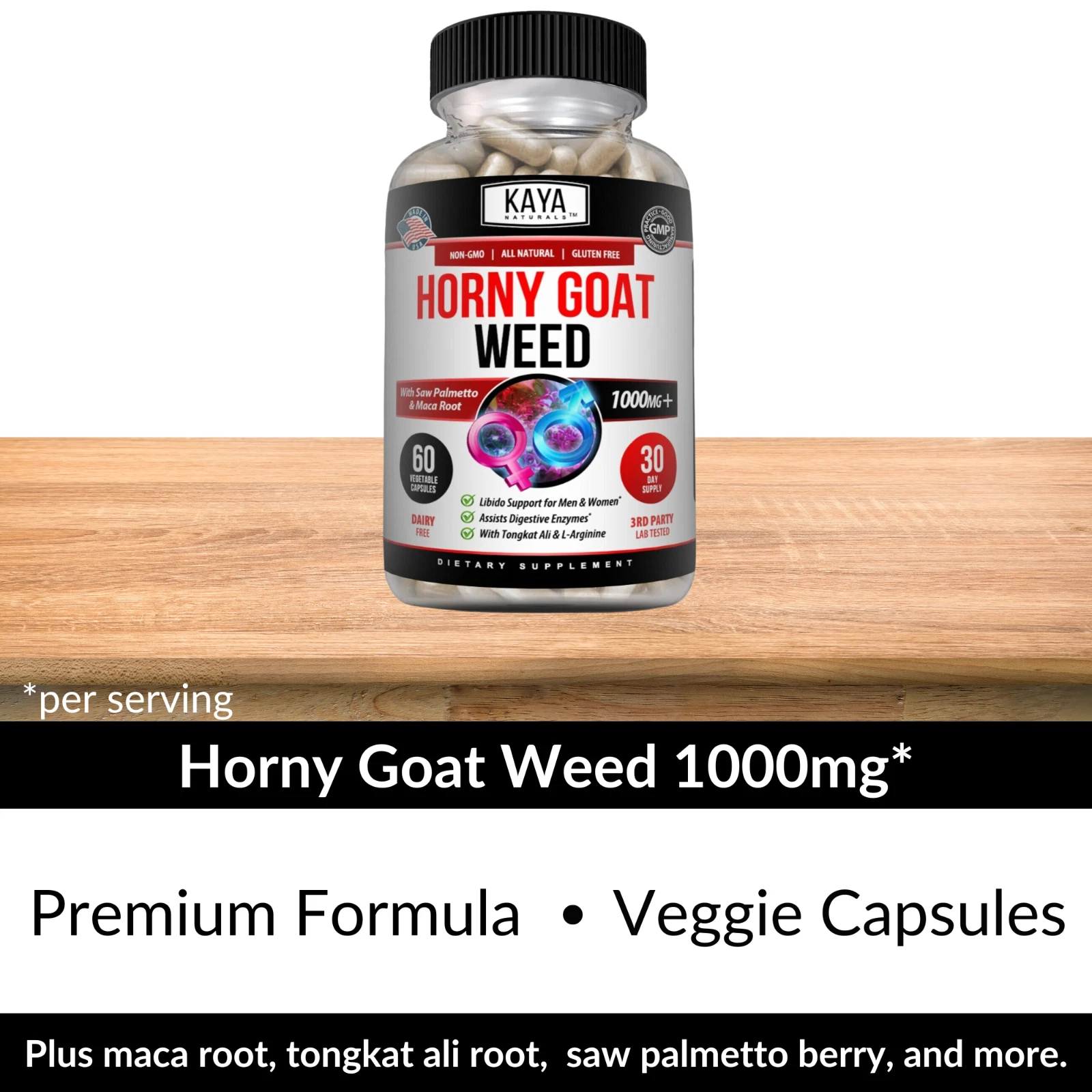 Image of Horny Goat Weed Supplement for Libido & Energy Support – Men & Women, 60 Capsules