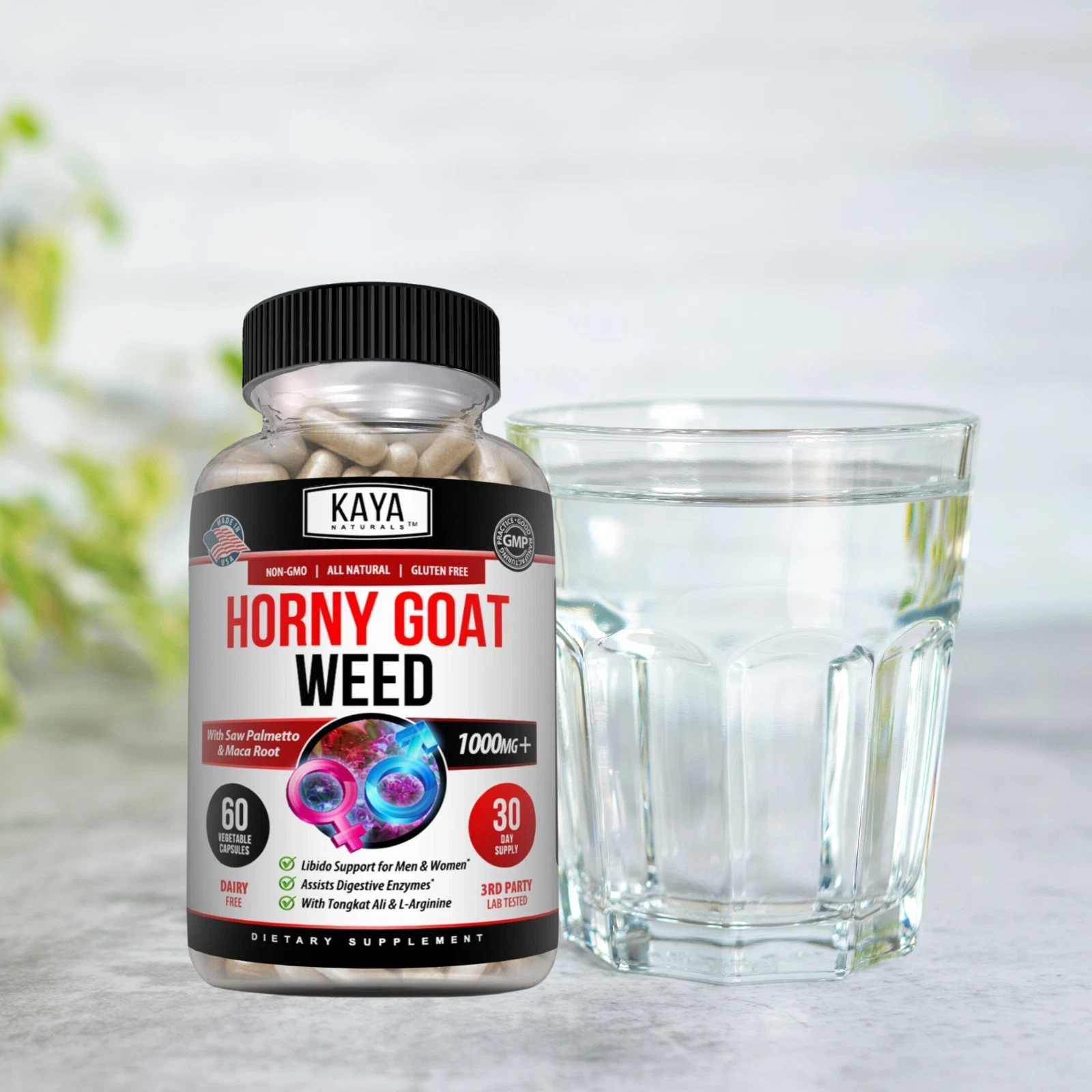 Image of Horny Goat Weed Supplement for Libido & Energy Support – Men & Women, 60 Capsules
