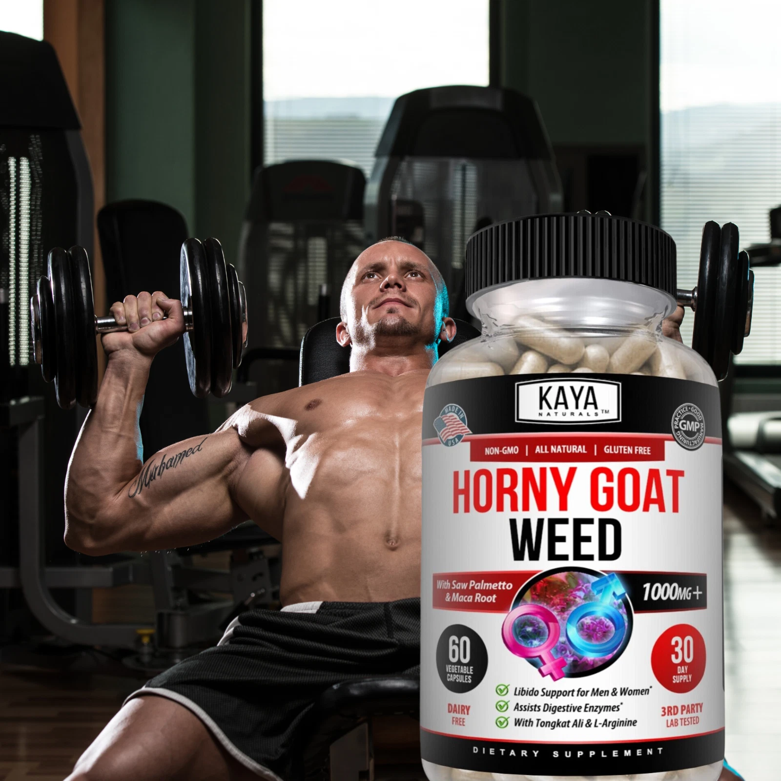 Image of Horny Goat Weed Supplement for Libido & Energy Support – Men & Women, 60 Capsules