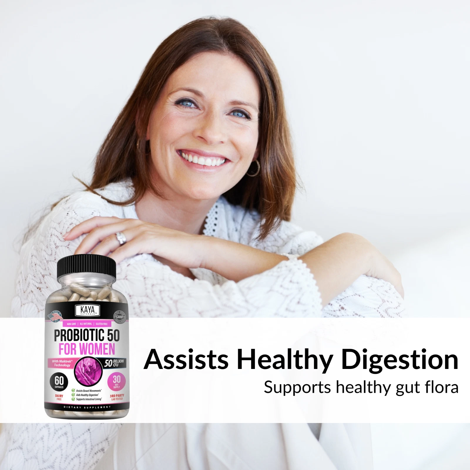 Image of Women's Probiotic Supplement for Digestive & Immune Support – 50 Billion CFU