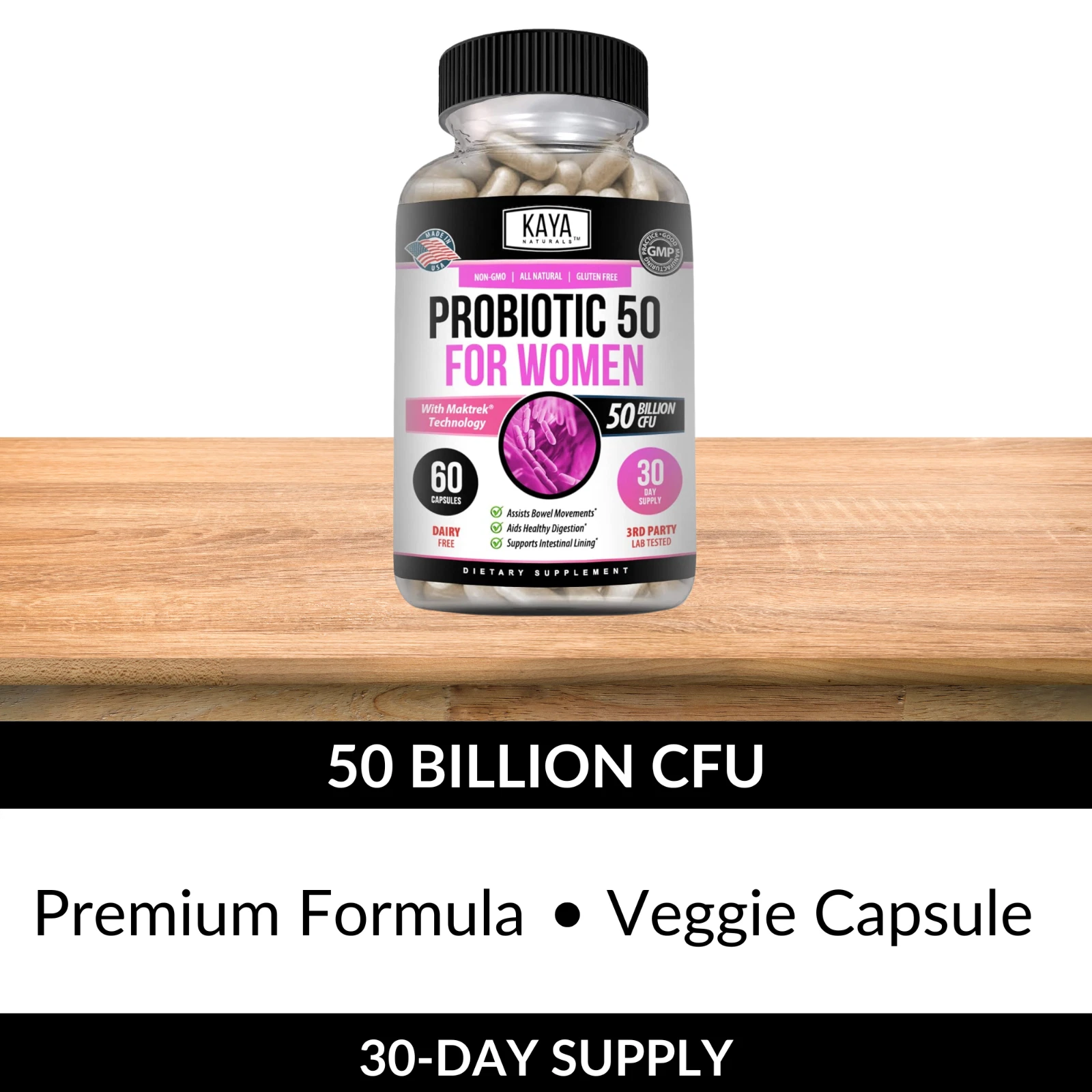 Image of Women's Probiotic Supplement for Digestive & Immune Support – 50 Billion CFU