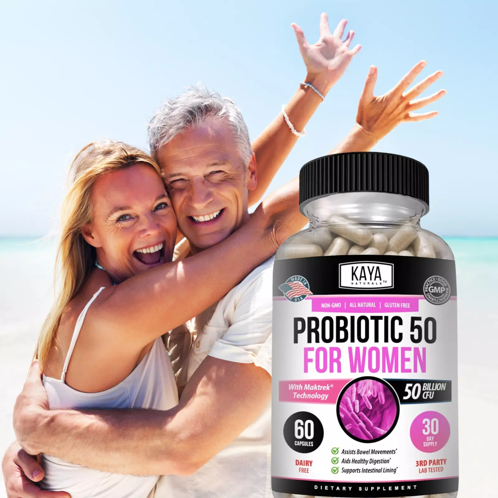 Image of Women's Probiotic Supplement for Digestive & Immune Support – 50 Billion CFU