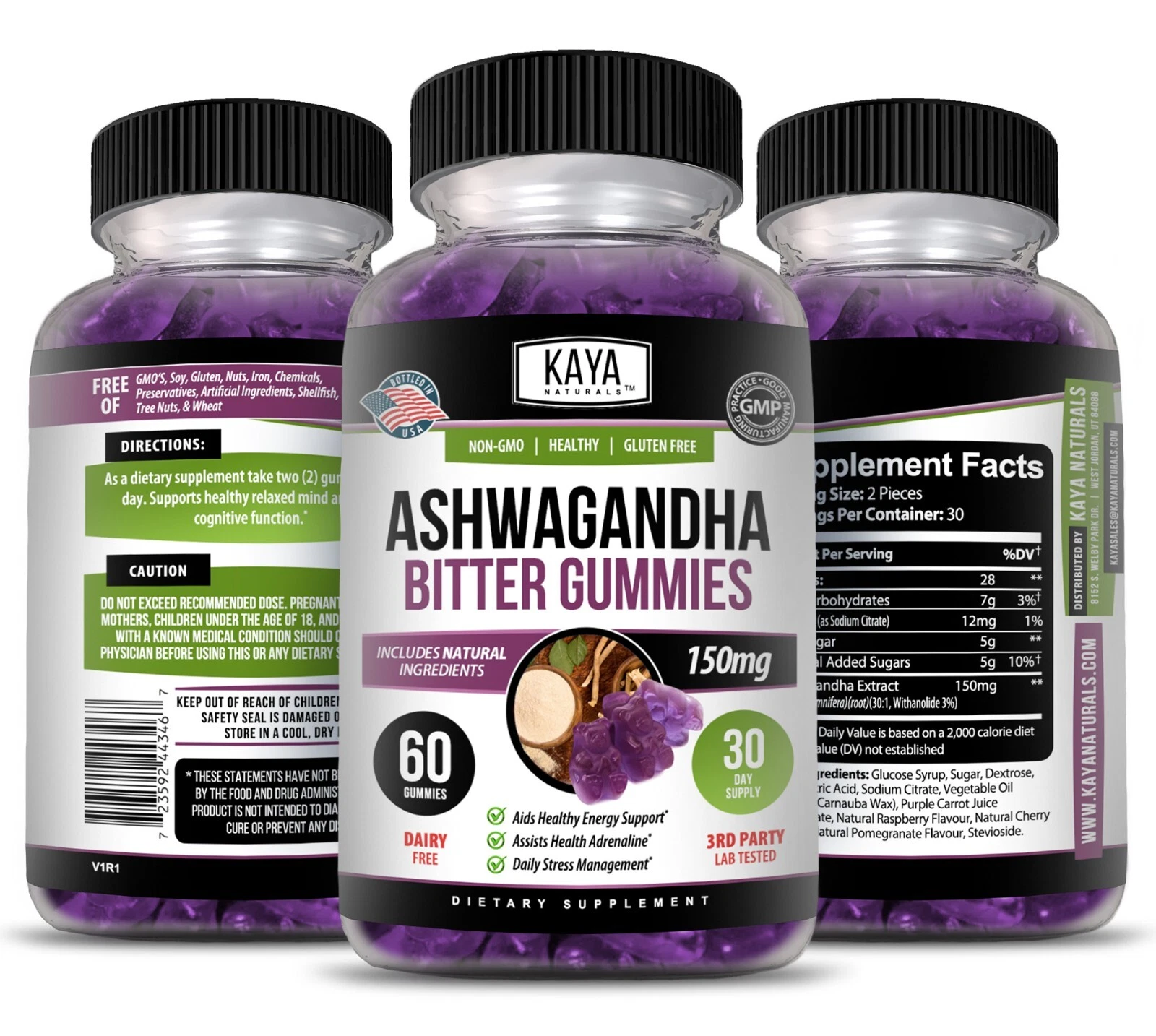 Image of Ashwagandha Gummies for Stress & Calm Support – 60ct, Natural Flavor