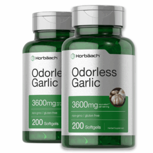 ( 2 Pack ) Odorless Garlic Pills 3600mg – Heart & Immune Support, 200 Softgels