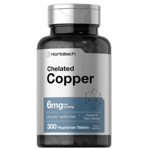 (1 Pack) Chelated Copper 6mg – Antioxidant & Metabolic Support, 300 Vegetarian Tablets